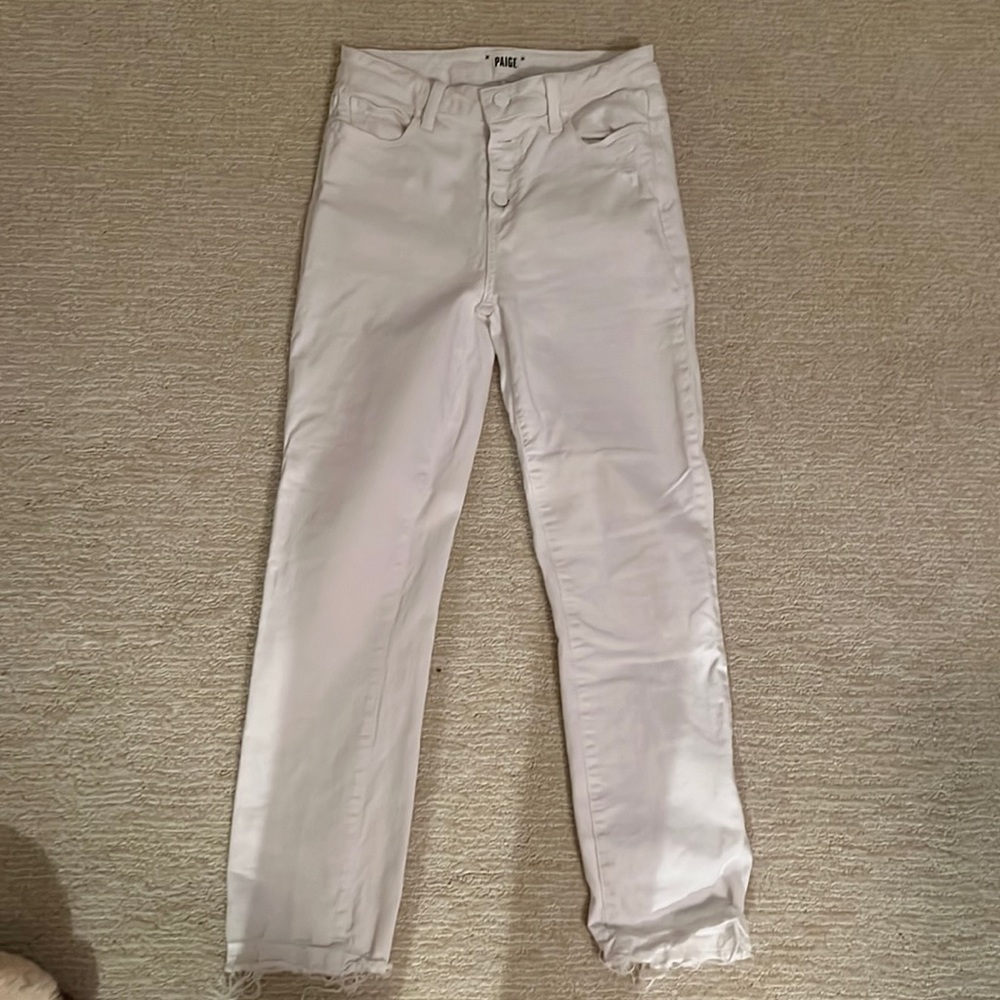 Straight leg Paige white jeans